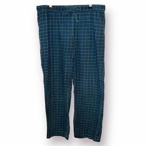 GAP Navy Classic Blue Green Cotton Plaid Pajama Pants Drawstring M